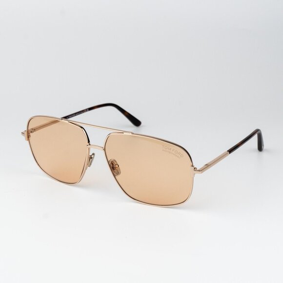 Tom Ford TEX Woman Sunglasses Rose Gold Brown Photochromic Aviator FT1096 28E - Picture 2 of 11